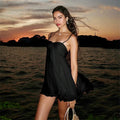 Robe courte bustier en mousseline Hermine
