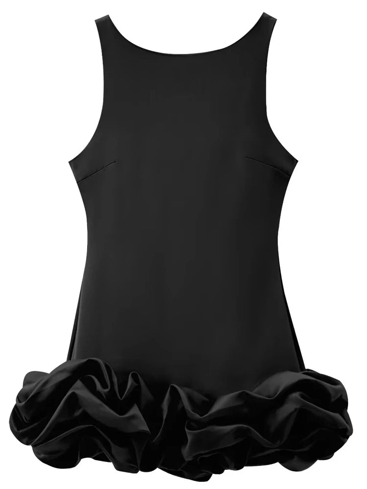 Robe courte à volants dos nu Sabine