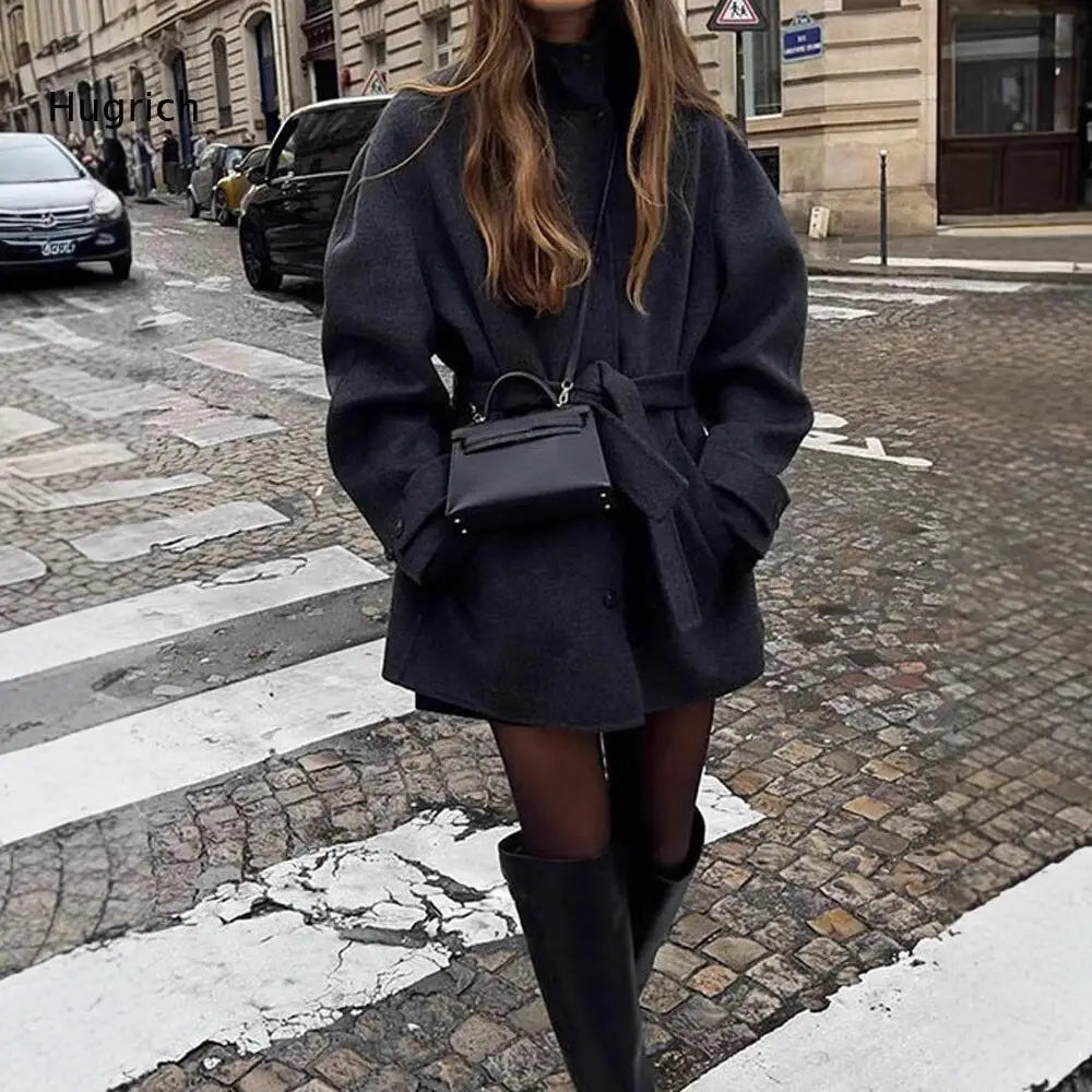 Manteau court ceinturé Monique