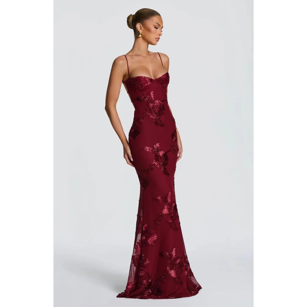 Robe de soirée à fleur Nora