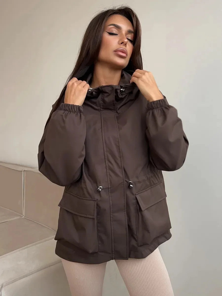 Coupe-vent imperméable à capuche Loane