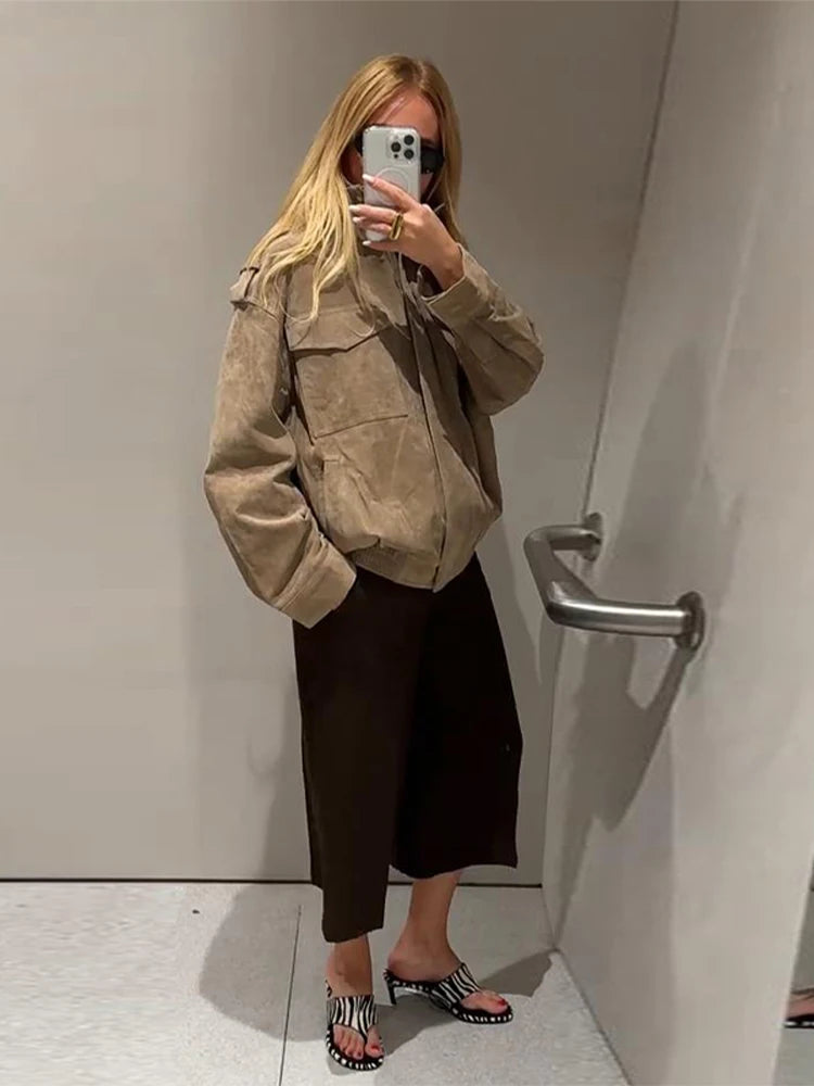 Jacke im Biker-Stil in Wildlederoptik Antoinette