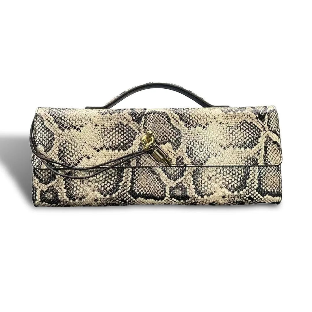 Sac baguette tressé effet serpent Yvette