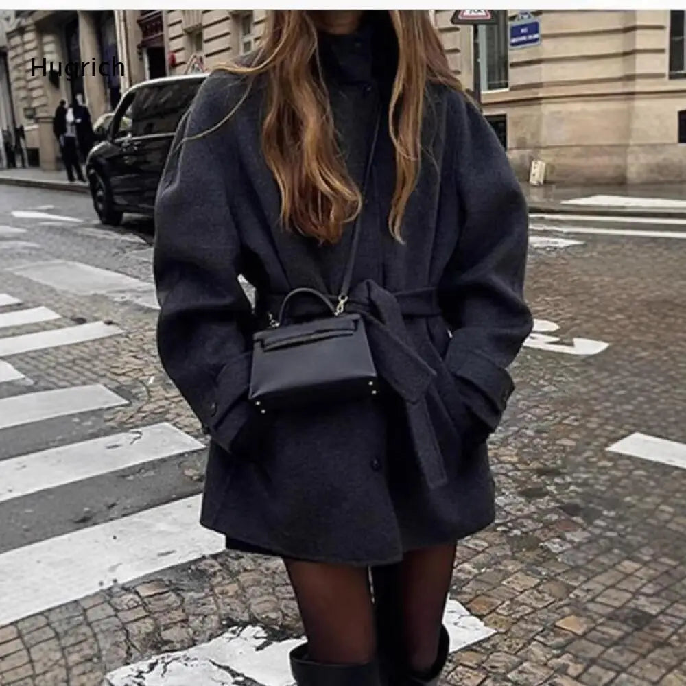 Manteau court ceinturé Monique