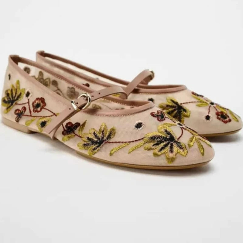 Ballerines en filet brodé Coline