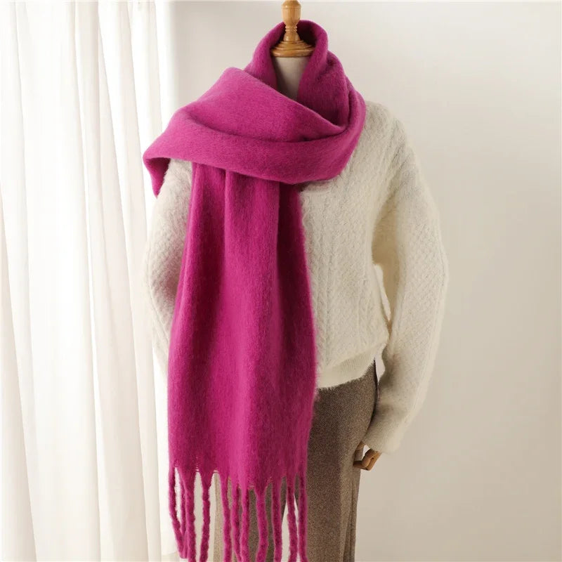 Grand foulard doux à franges Nadia