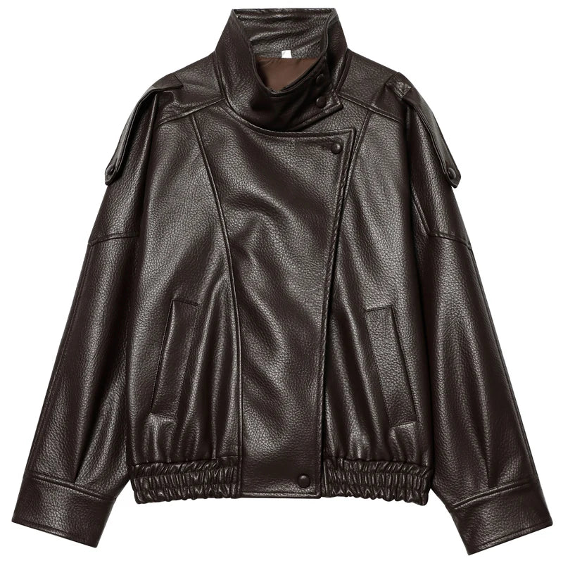 Blouson aviateur court effet cuir Léna