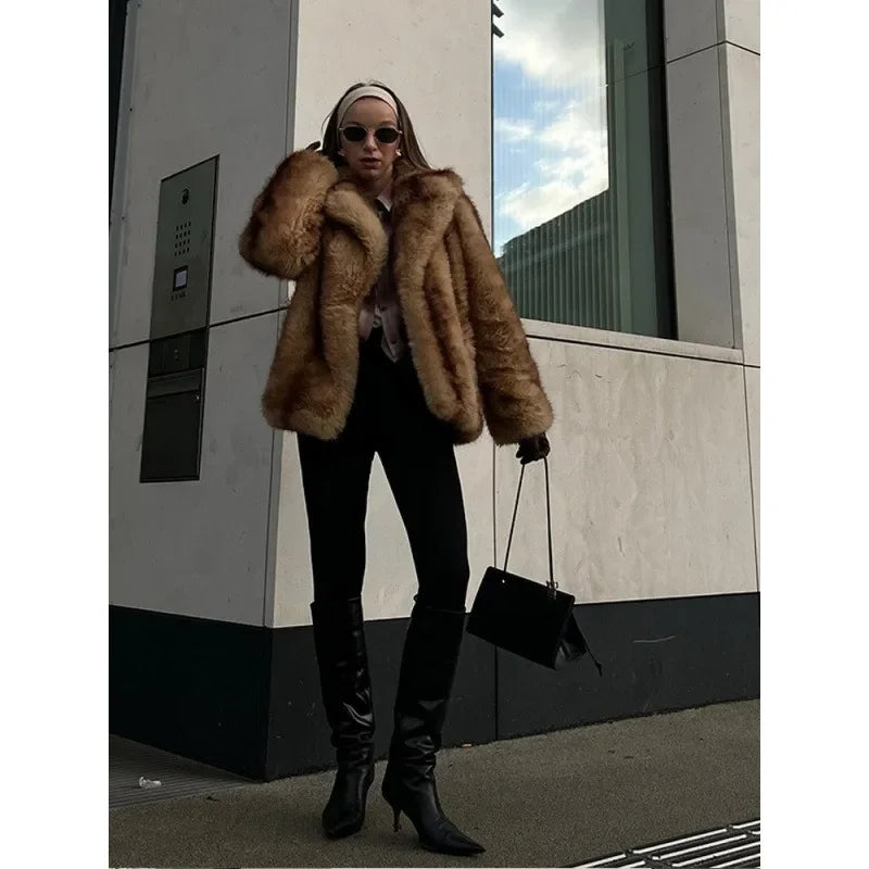 Manteau en fausse fourrure dégradée Clarisse