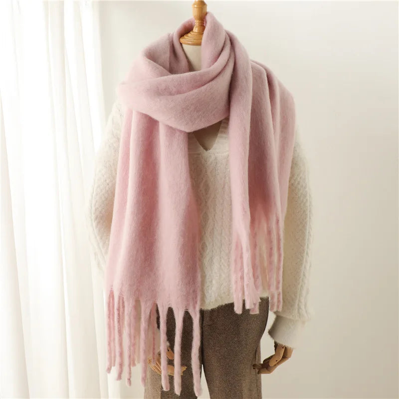 Grand foulard doux à franges Nadia