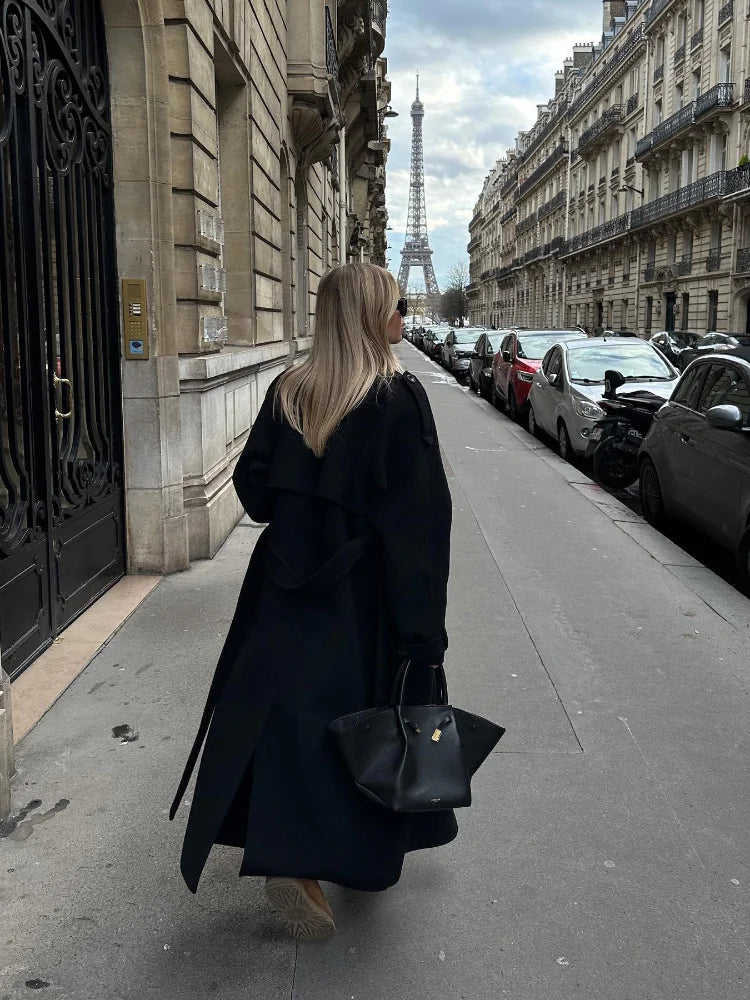 Manteau long ceinturé Édith