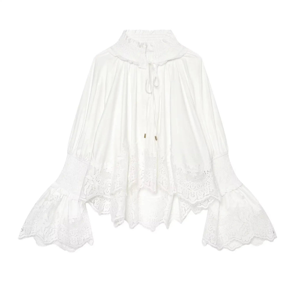 Blouse brodée en dentelle Josiane