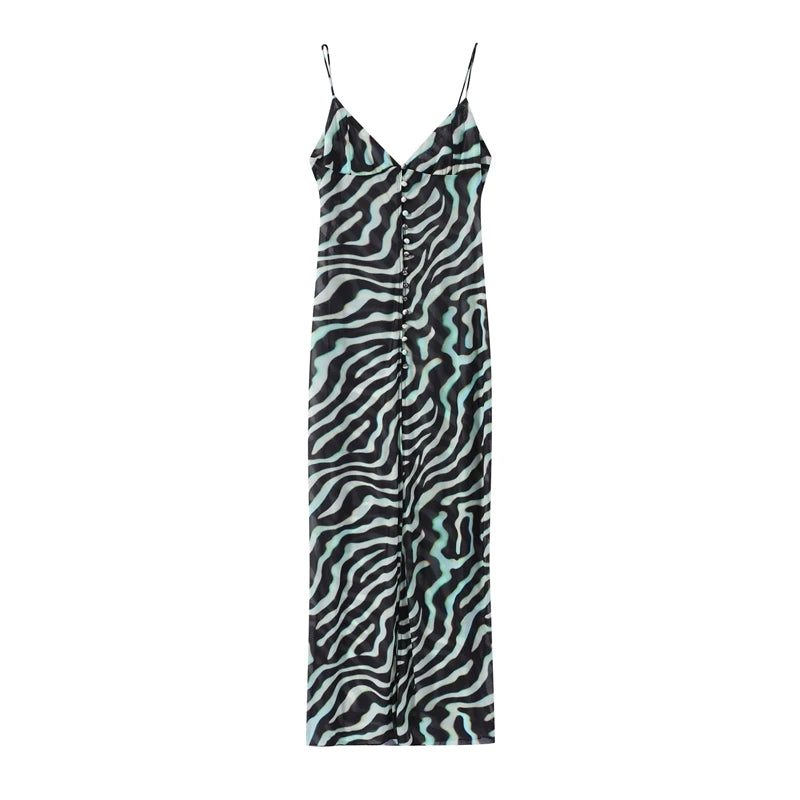 Ensemble zébré robe et pantalon large Salomé