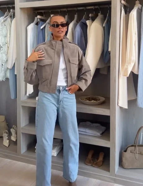 Veste courte effet suède Odette