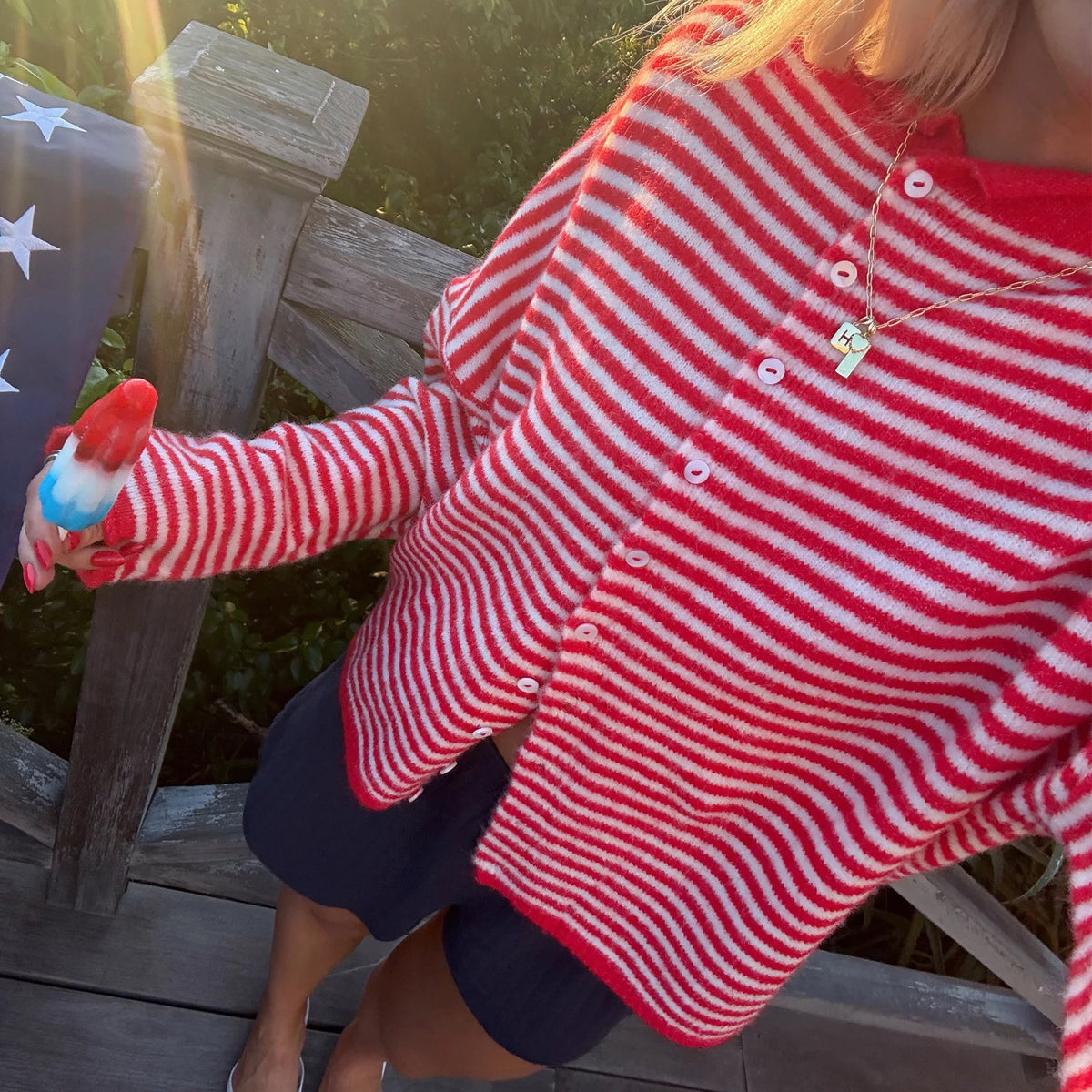 Cardigan rayé ample Sandrine