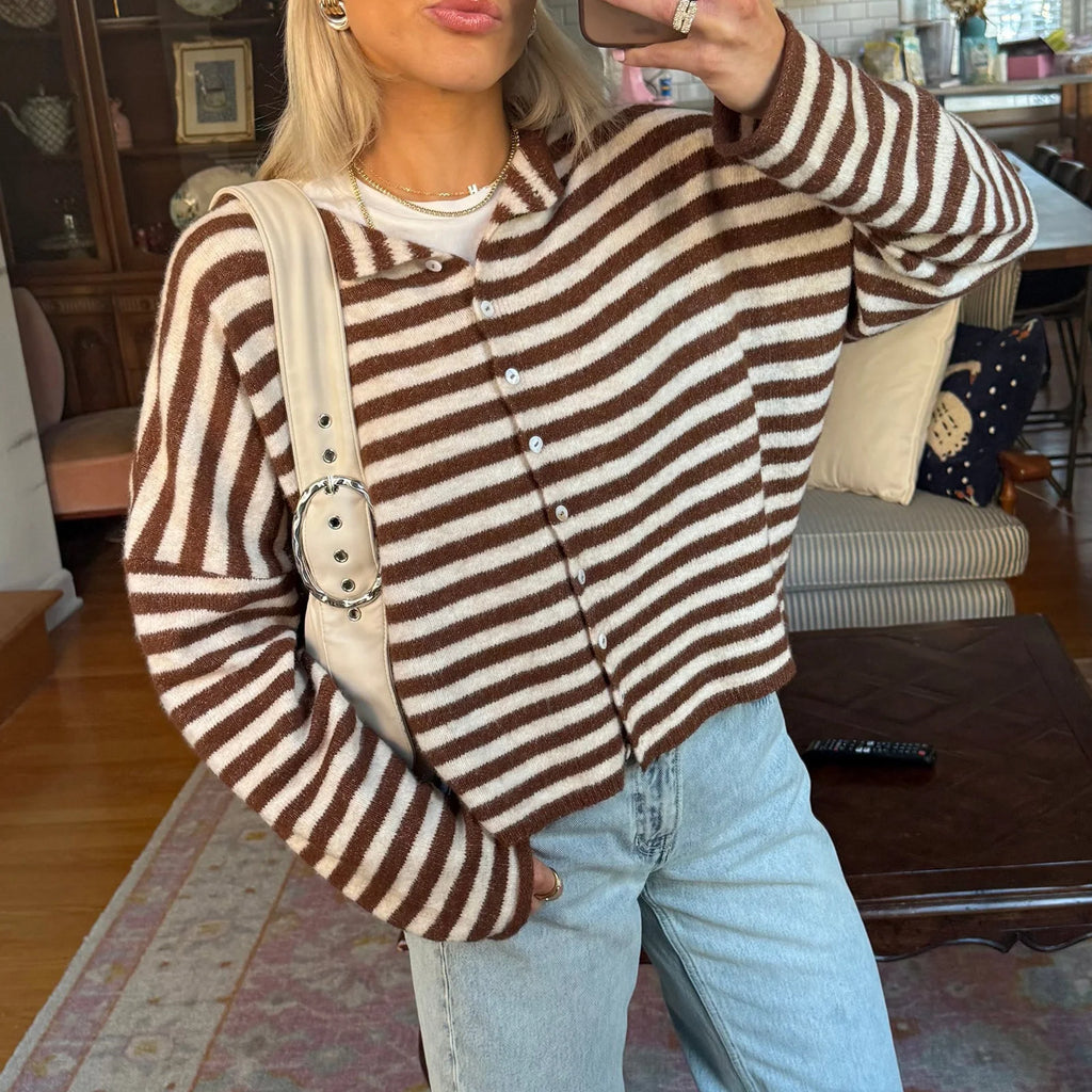 Cardigan rayé ample Sandrine