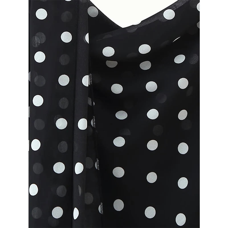 Robe longue à pois avec foulard Ophélie