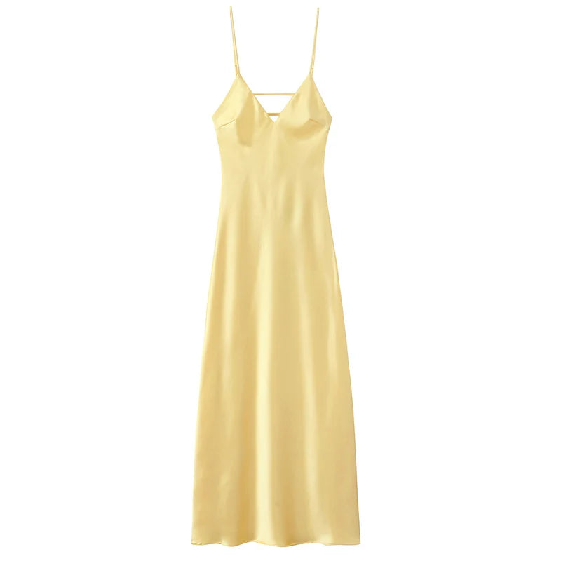 Robe nuisette mi-longue en satin Joséphine