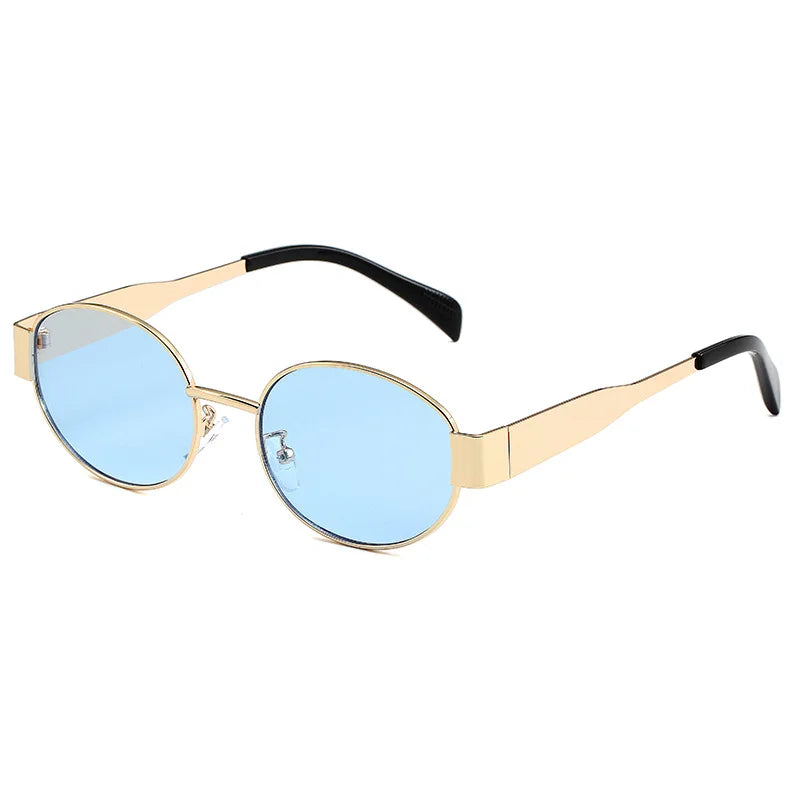 Lunettes de soleil rondes en métal Irène