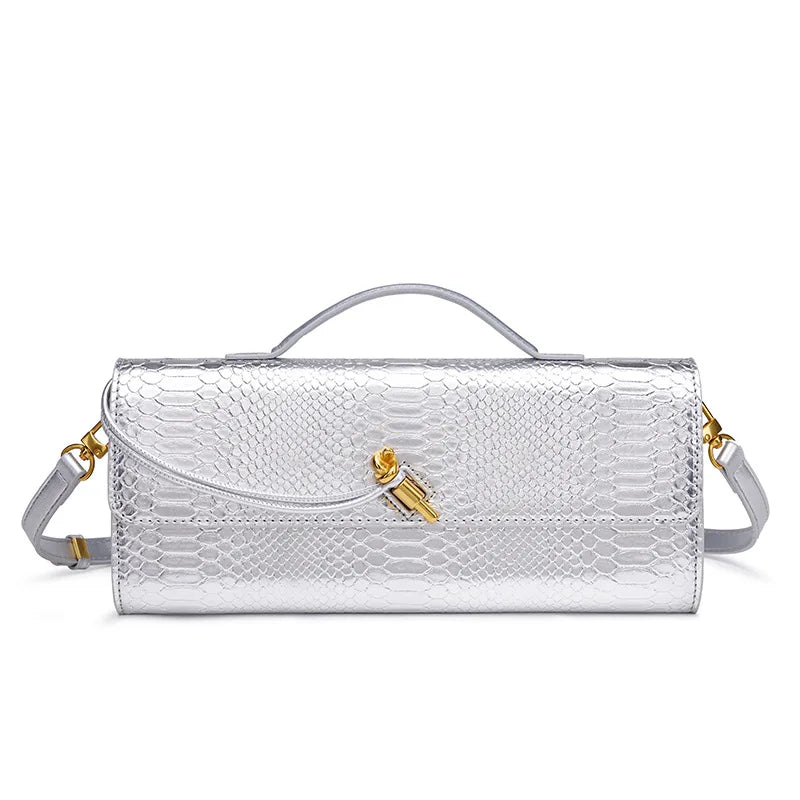 Sac baguette tressé effet serpent Yvette
