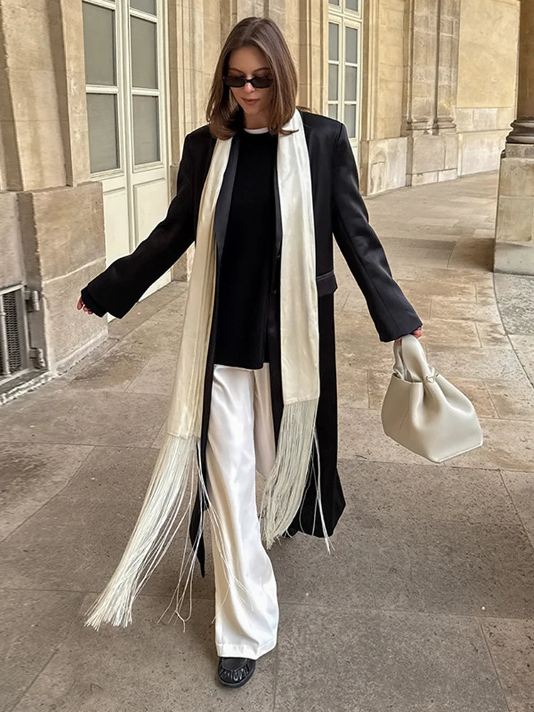 Ceinture foulard en satin à franges Virginie