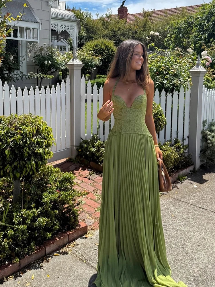 Robe longue corset plissée Aurore