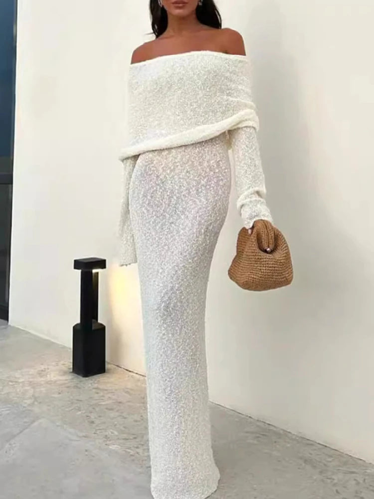 Robe en maille col bateau Lina