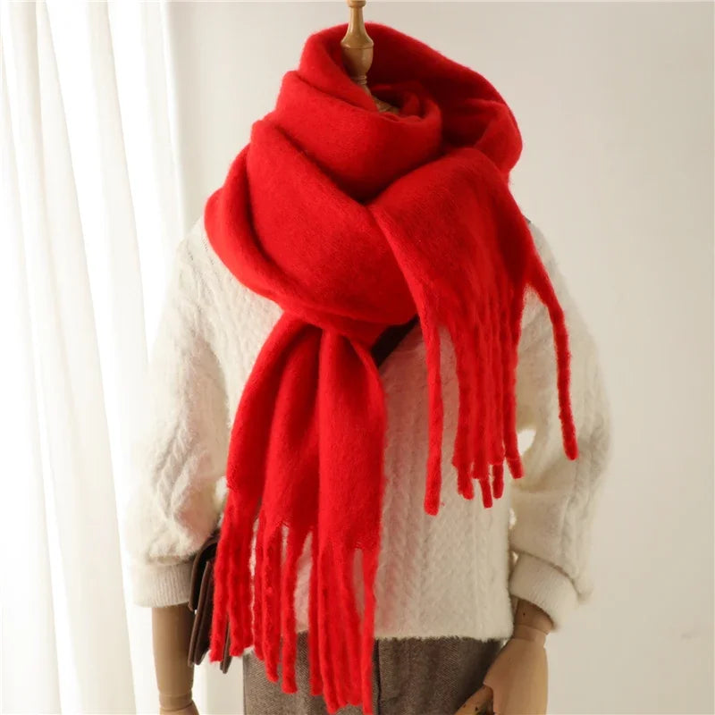 Grand foulard doux à franges Nadia