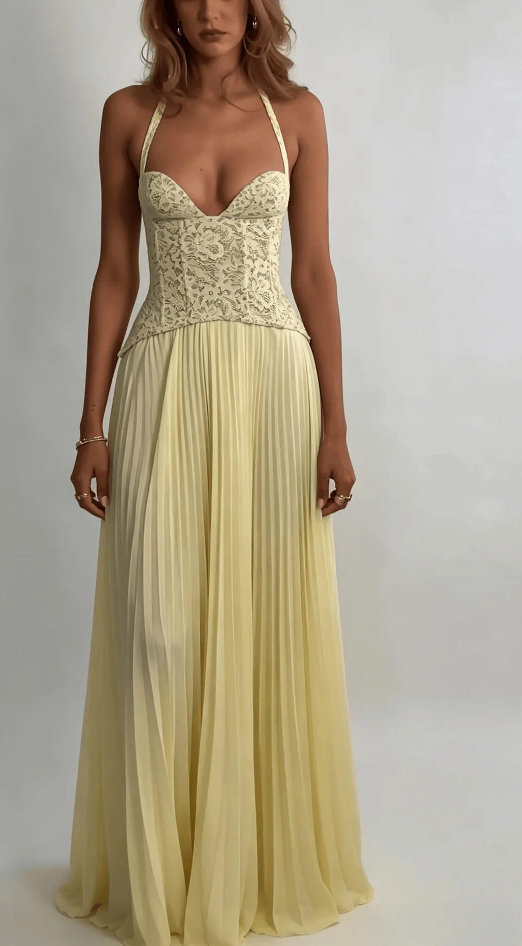 Robe longue corset plissée Aurore