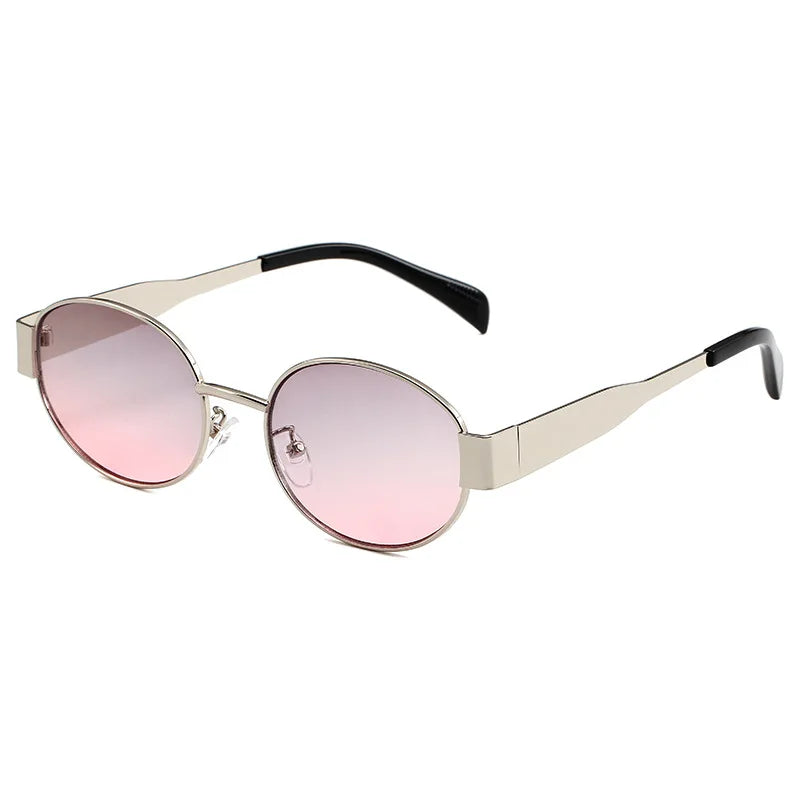 Lunettes de soleil rondes en métal Irène