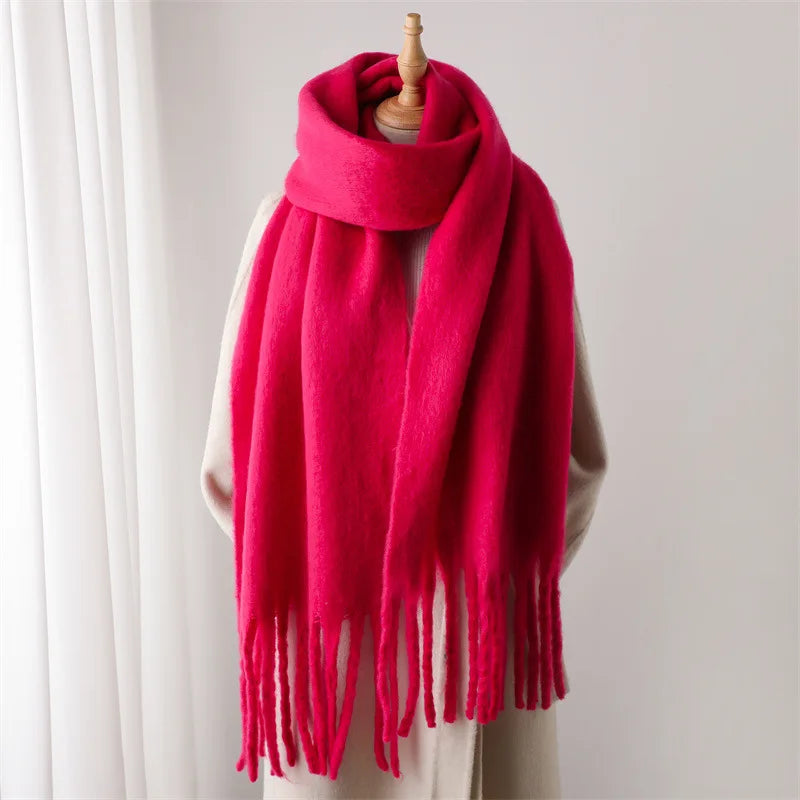 Grand foulard doux à franges Nadia