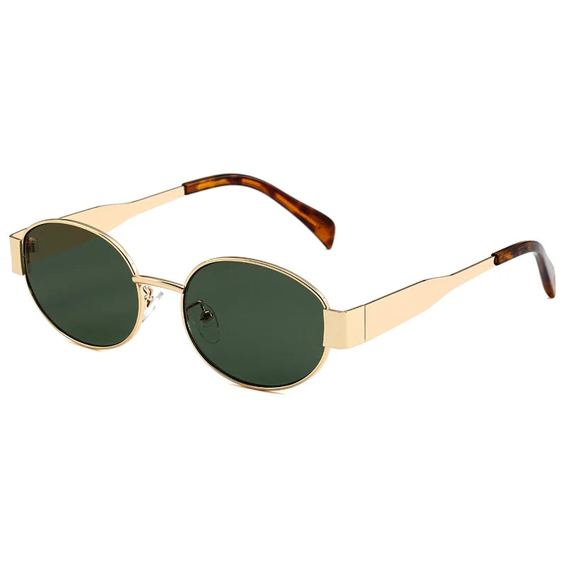 Lunettes de soleil rondes en métal Irène