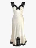 Robe longue en satin et dentelle Victoire