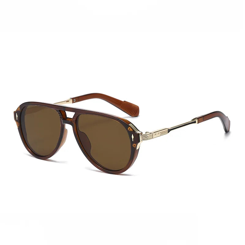 Gafas de sol aviador retro de doble puente Ysaline