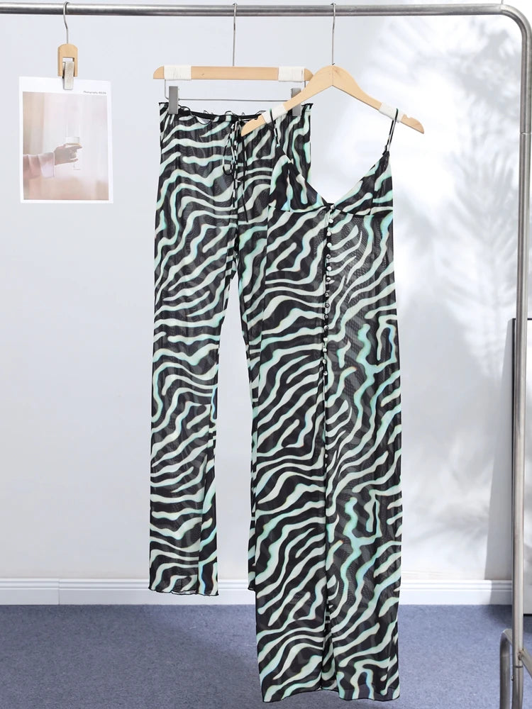 Ensemble zébré robe et pantalon large Salomé