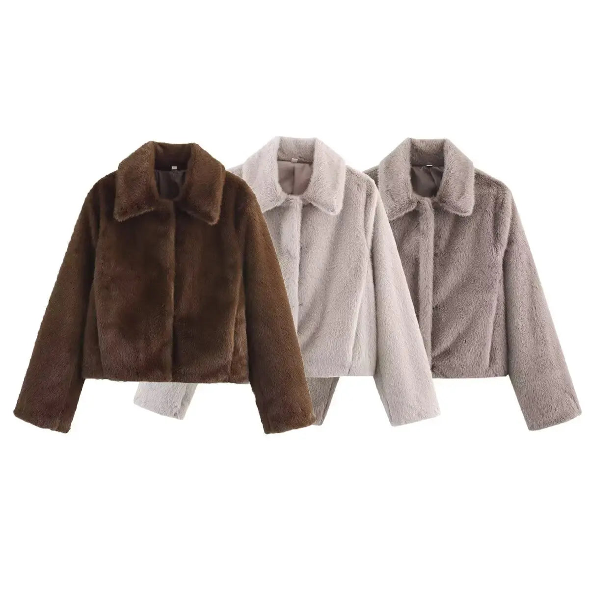 Veste ample à revers boutonnée Blanche