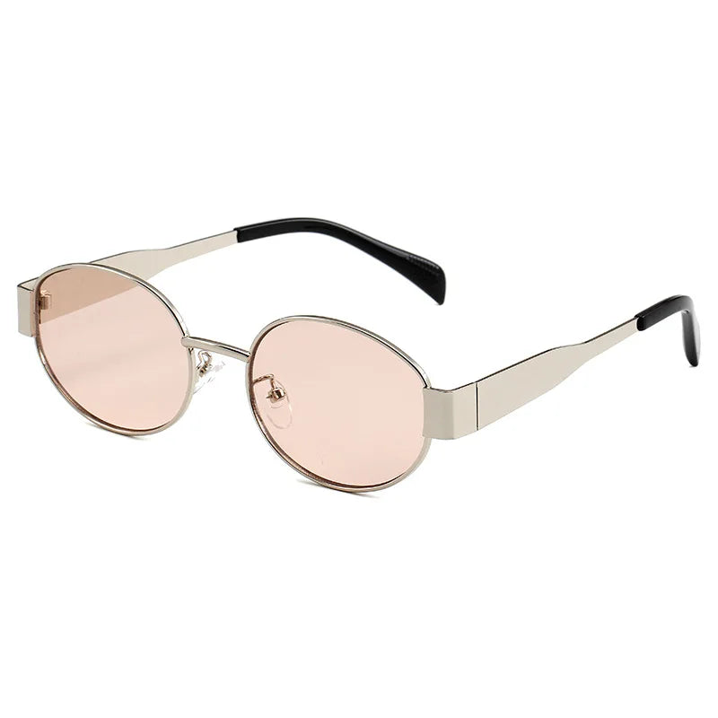 Lunettes de soleil rondes en métal Irène
