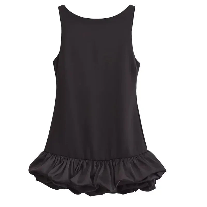 Robe courte à volants dos nu Sabine