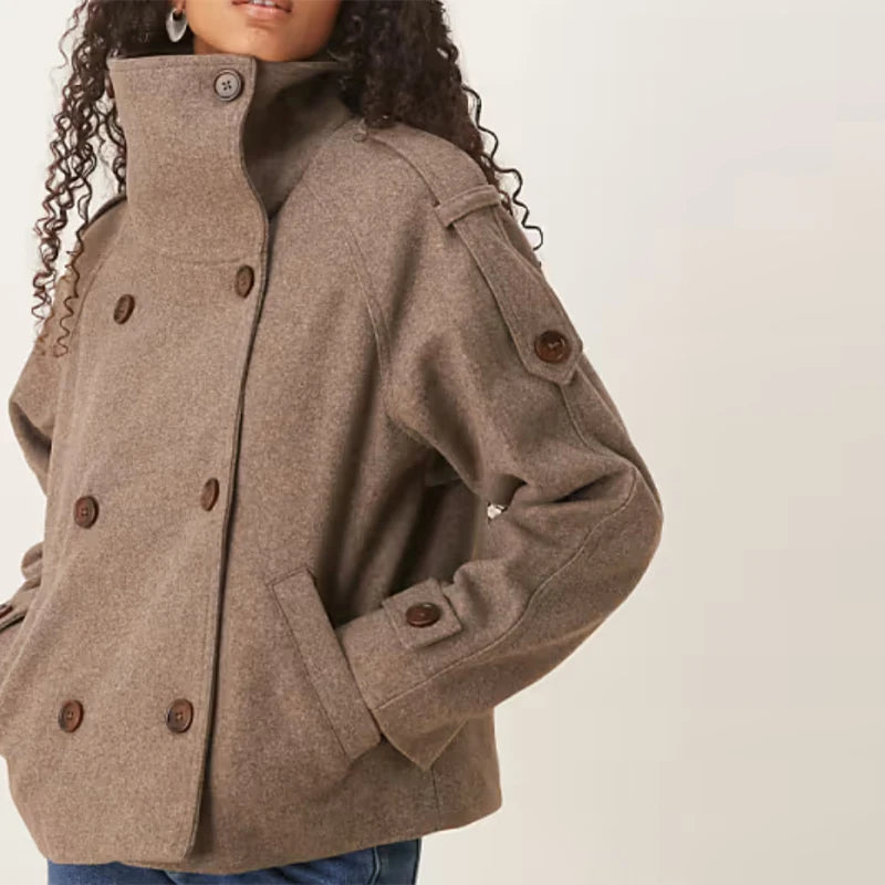 Manteau court à double boutonnage Victoria