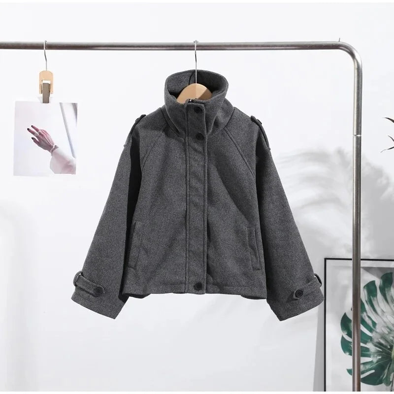 Veste boutonnée à col montant Geneviève