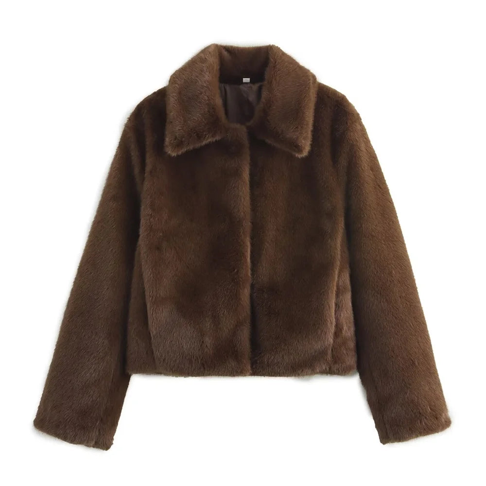 Veste ample à revers boutonnée Blanche