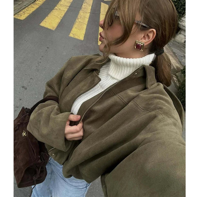 Blouson aviateur effet suède Flora