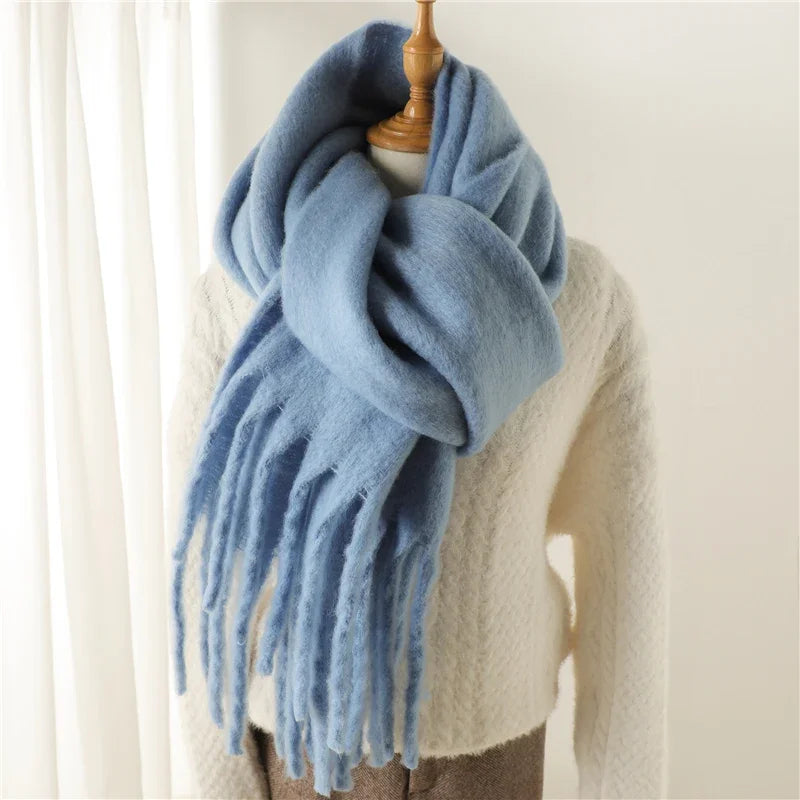 Grand foulard doux à franges Nadia