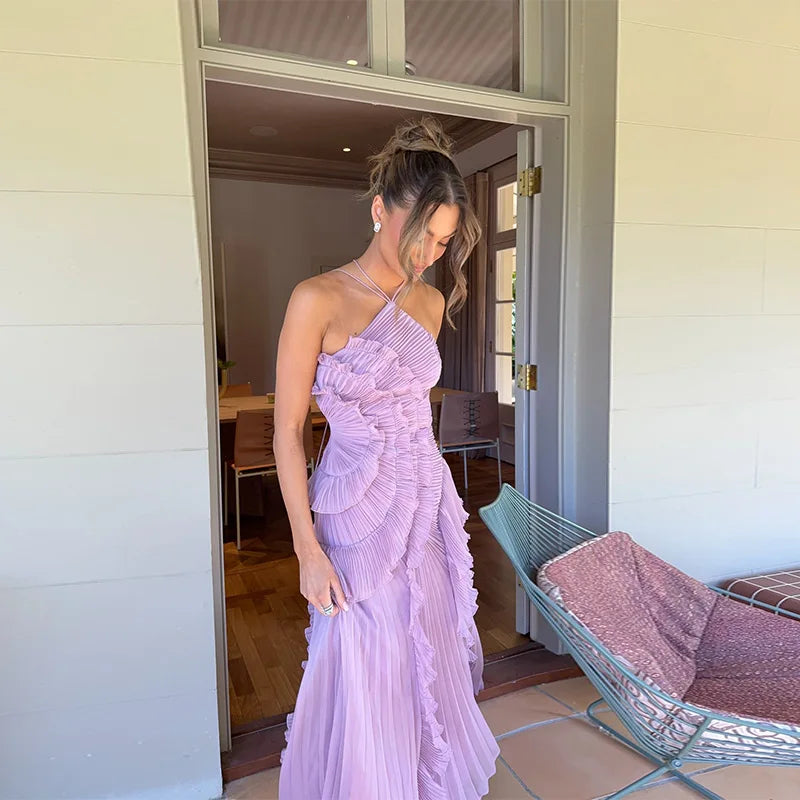 Robe de soirée à volants Inès