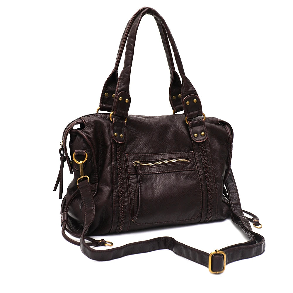 Grand sac vintage effet cuir délavé Annabelle