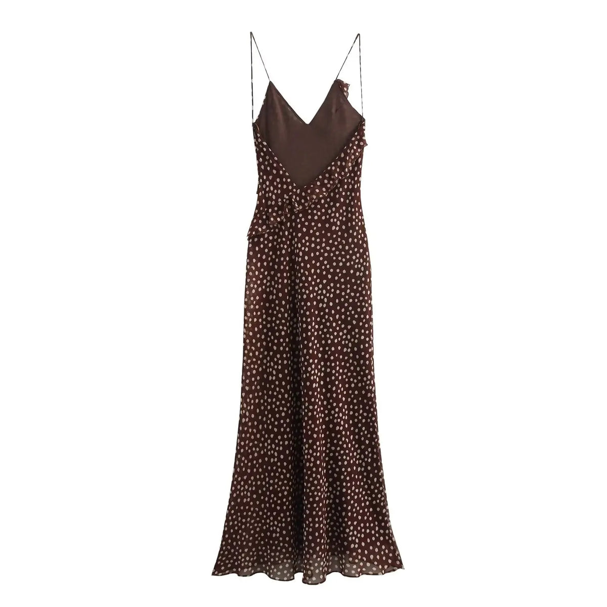 Ärmelloses langes Kleid mit Punkten Mahaut