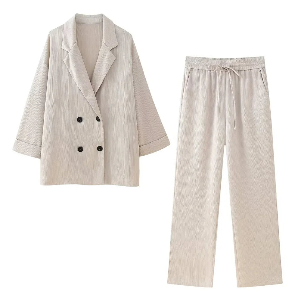 Set aus Blazer und fließender Hose Quitterie