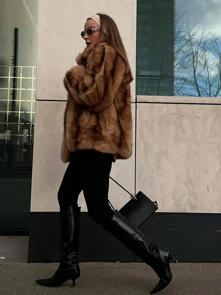 Manteau en fausse fourrure dégradée Clarisse