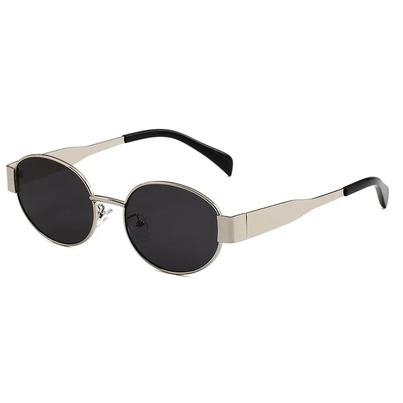 Lunettes de soleil rondes en métal Irène
