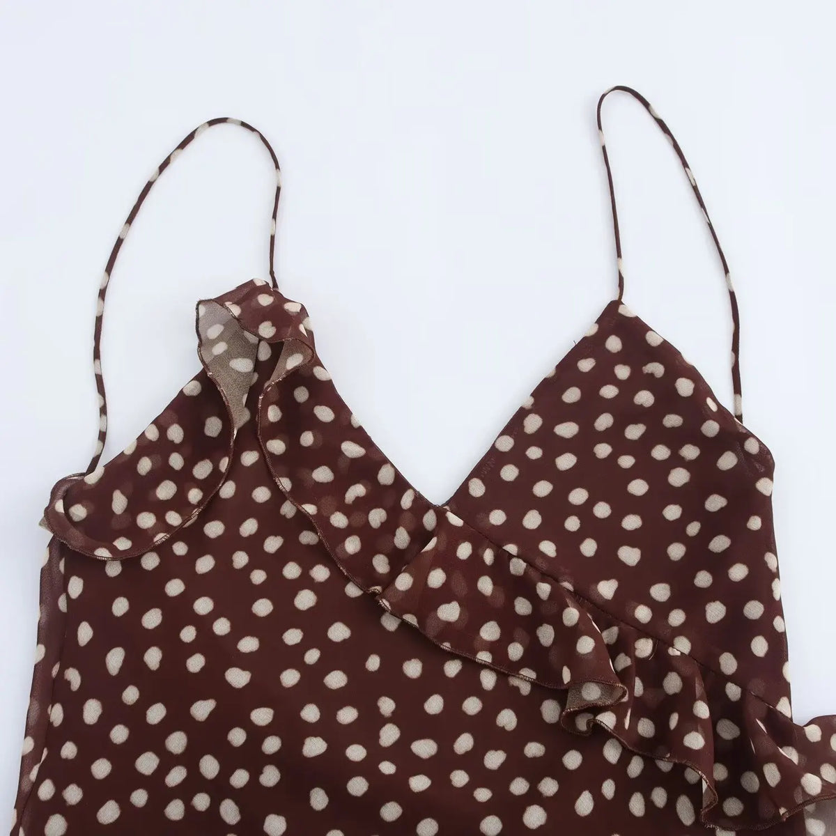 Ärmelloses langes Kleid mit Punkten Mahaut