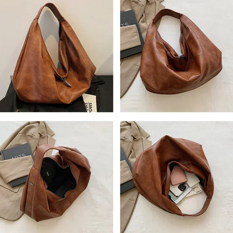 Grand sac hobo noir Louane